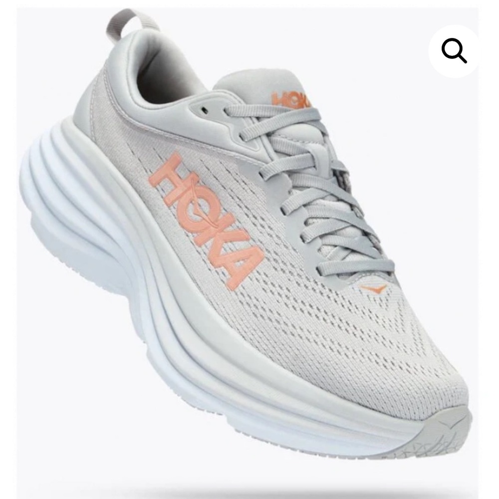 Hoka Bondi 8 in size 8.5 Wide white / light grey